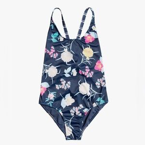 Roxy Girl Floral Kids Swimwear in Navy Blue Size 16 NWT